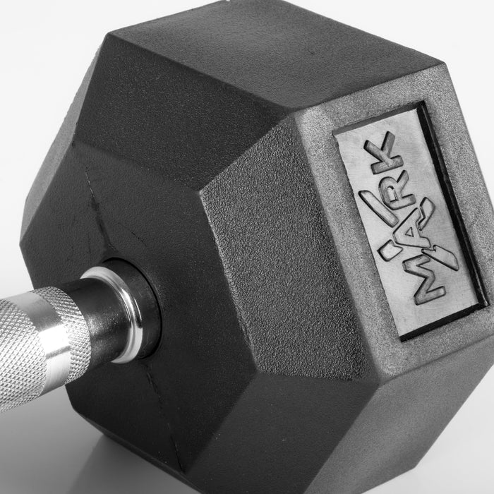 XMARK 10-Pairs, 5 to 50 lbs. Hex Dumbbells Includes 3-Tier Storage Rack
