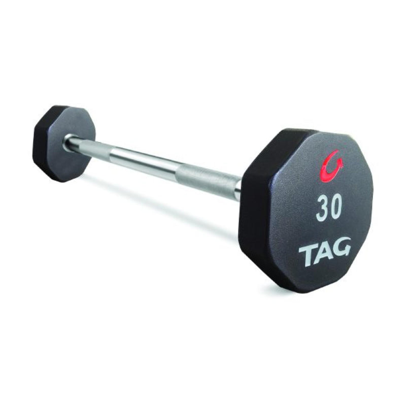 TAG Fitness 8-Sided Premium Ultrathane Fixed Barbell with Straight Handle