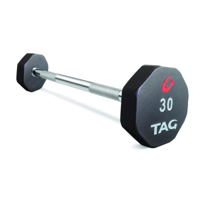 TAG Fitness 8-Sided Premium Ultrathane Fixed Barbell with Straight Handle