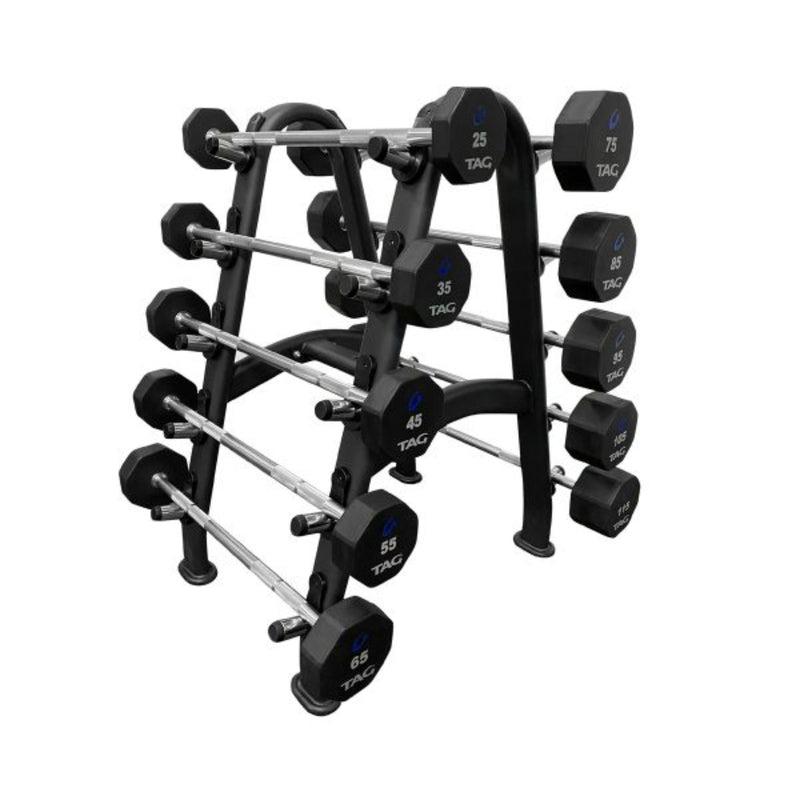 8-Sided Virgin Rubber Fixed Barbell with Straight Bar