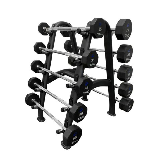 8-Sided Virgin Rubber Fixed Barbell with Straight Bar