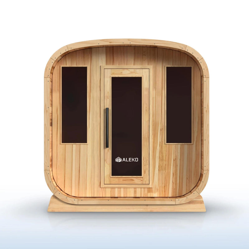 ALEKO Arnica Rustic Cedar Square Sauna – 4 Person
