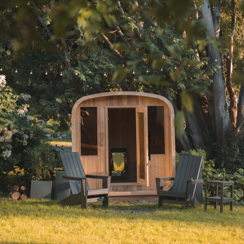 ALEKO Arnica Rustic Cedar Square Sauna – 4 Person