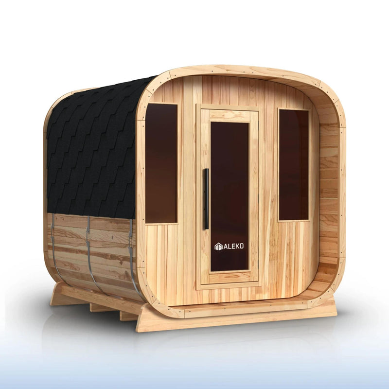 ALEKO Arnica Rustic Cedar Square Sauna – 4 Person