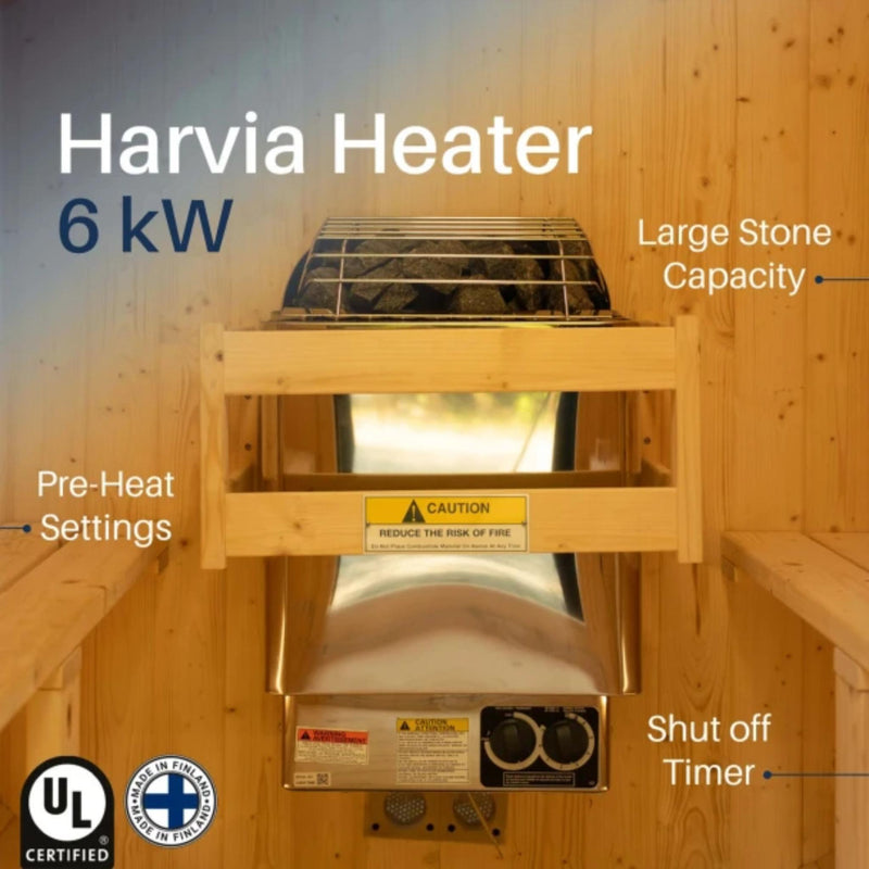 ALEKO Arnica Rustic Cedar Square Sauna – 6 Person