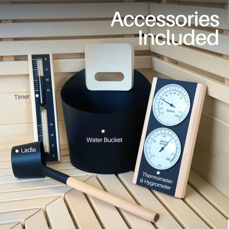 ALEKO Aster Barrel Outdoor Sauna with Porch – 3-5 Person