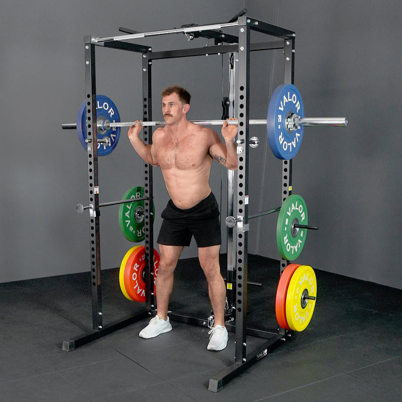 Compact 2x2 Power Rack w/ Lat Pull Station