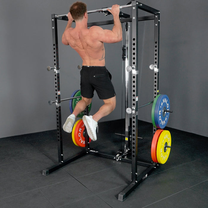 Compact 2x2 Power Rack w/ Lat Pull Station
