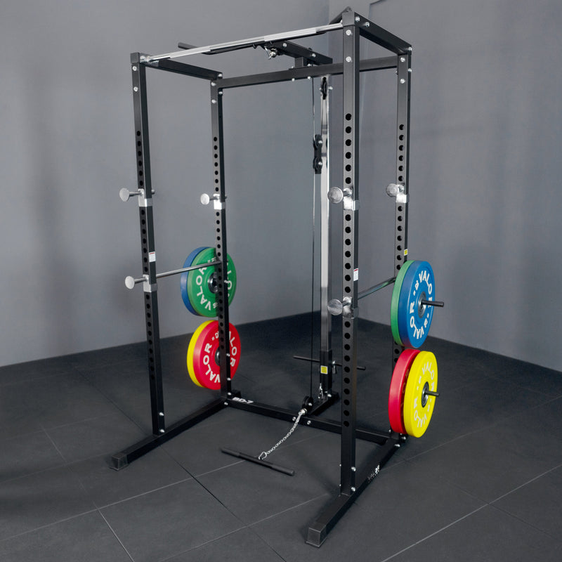Compact 2x2 Power Rack w/ Lat Pull Station