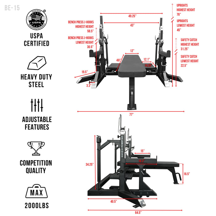 Squat Machine Dimensions Competition Squat - Bench Press Combo Rack — Cardio Machines Direct