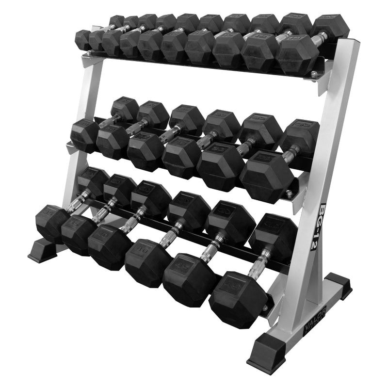 Valor Fitness Rubber Hex Dumbbell Sets