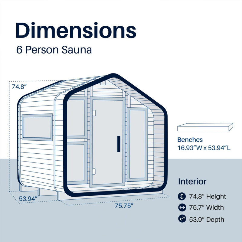 ALEKO Bluet Outdoor Sauna – 6 Person