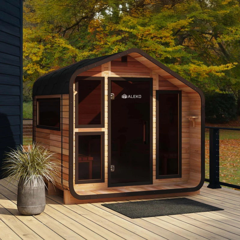 ALEKO Bluet Outdoor Sauna – 6 Person