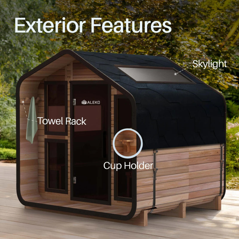ALEKO Bluet Outdoor Sauna – 6 Person
