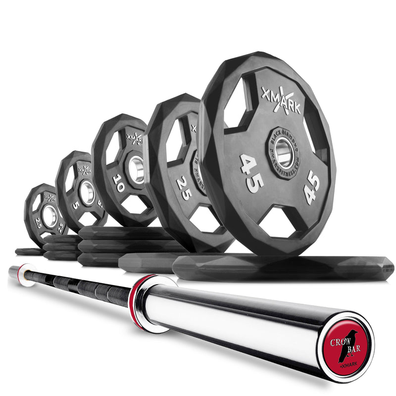 XMARK Black Diamond Olympic Weight Plates and Olympic Barbell Sets