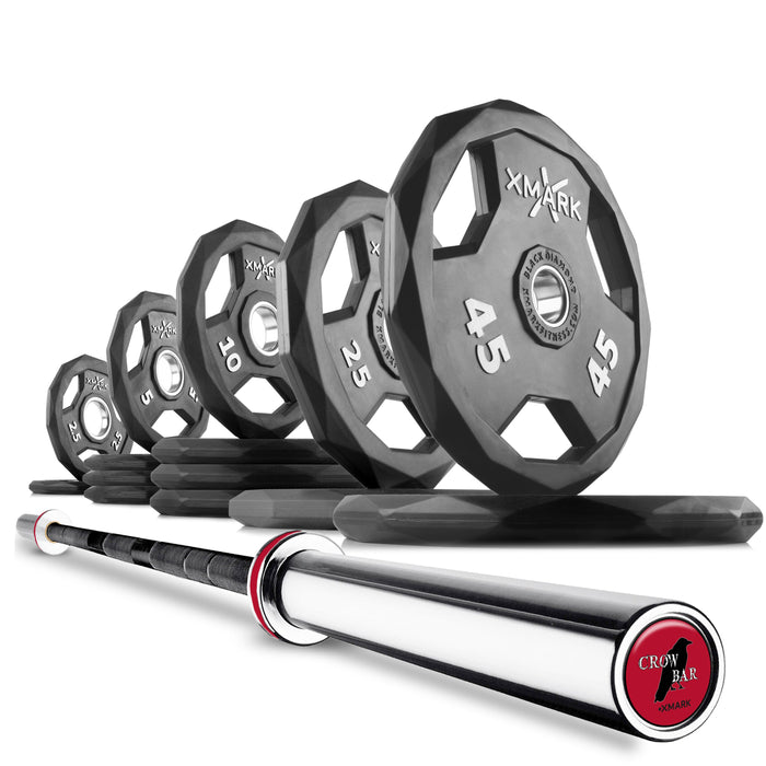 XMARK Black Diamond Olympic Weight Plates and Olympic Barbell Sets