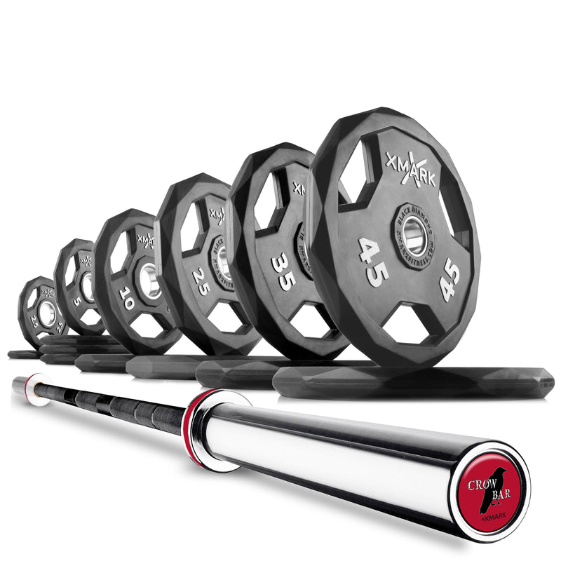 XMARK Black Diamond Olympic Weight Plates and Olympic Barbell Sets