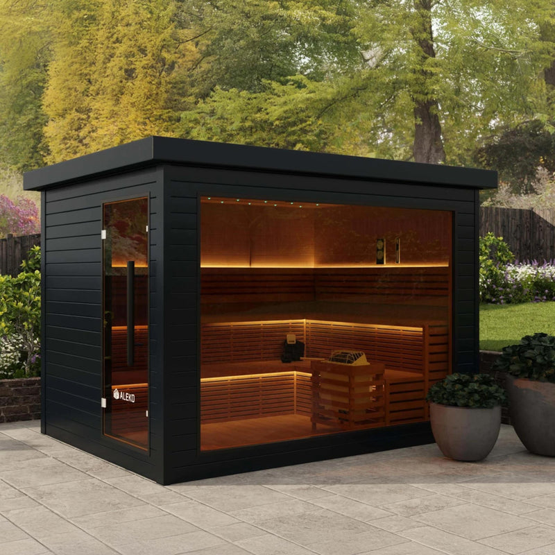 ALEKO Camellia Outdoor Sauna – 7-8 Person
