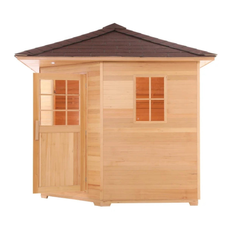 ALEKO Canadian Hemlock Wet Dry Outdoor Sauna with Asphalt Roof - 8 Person