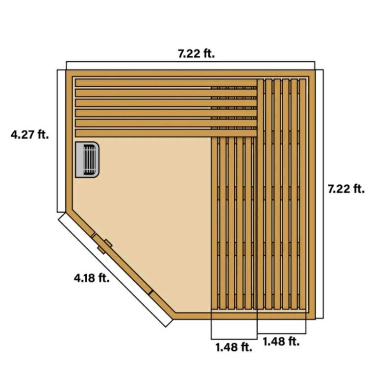 ALEKO Canadian Hemlock Wet Dry Outdoor Sauna with Asphalt Roof - 8 Person