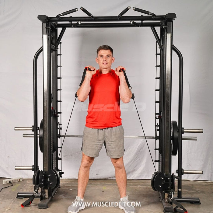 Muscle D Fitness Dual Adjustable Pulley Smith Combo – Full Body Trainer