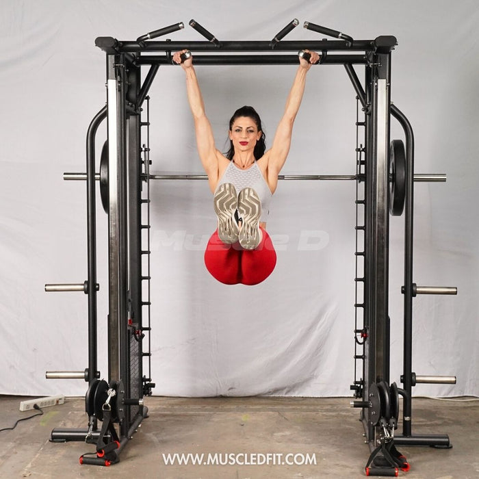 Muscle D Fitness Dual Adjustable Pulley Smith Combo – Full Body Trainer
