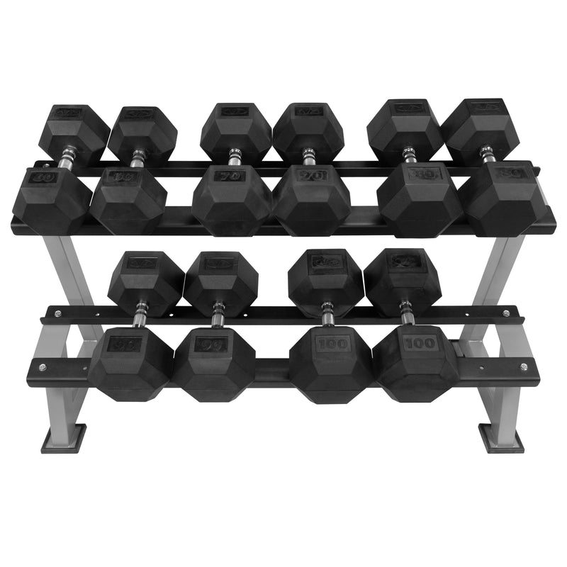 Valor Fitness Rubber Hex Dumbbell Sets