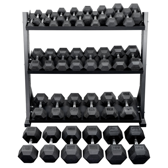 Valor Fitness Rubber Hex Dumbbell Sets