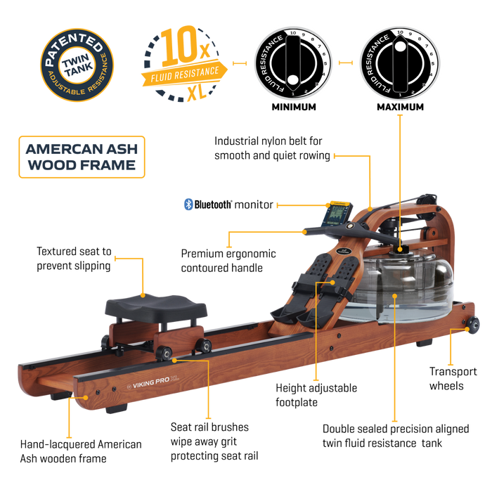 First Degree Fitness Viking Pro XL Rowing Machine