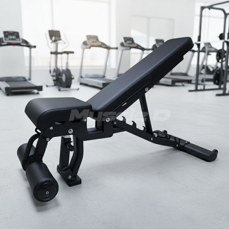 Muscle D Fitness Flat Incline Decline Bench - 11 Gauge Steel - Decline Abdominal Trainer