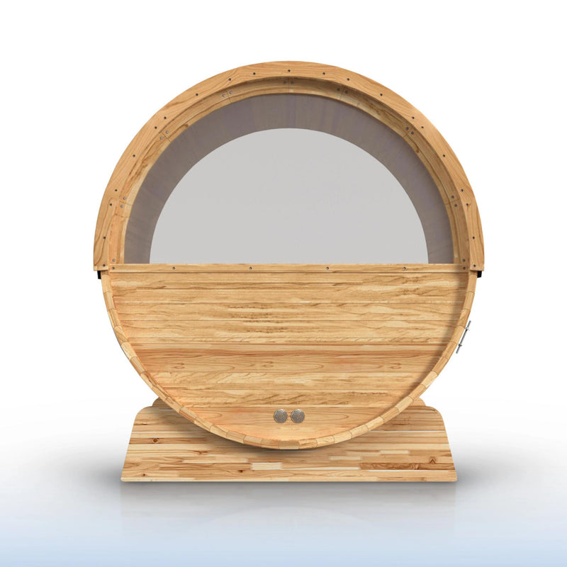 ALEKO Liatris Red Cedar Barrel Sauna with Panoramic Window - 6-8 Person
