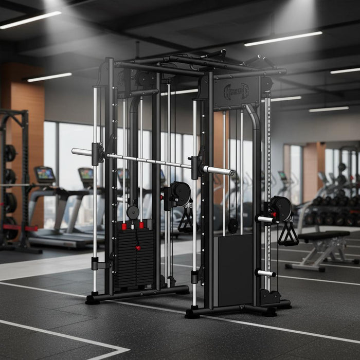 Muscle D Fitness Dual Adjustable Pulley Smith Combo – Full Body Trainer