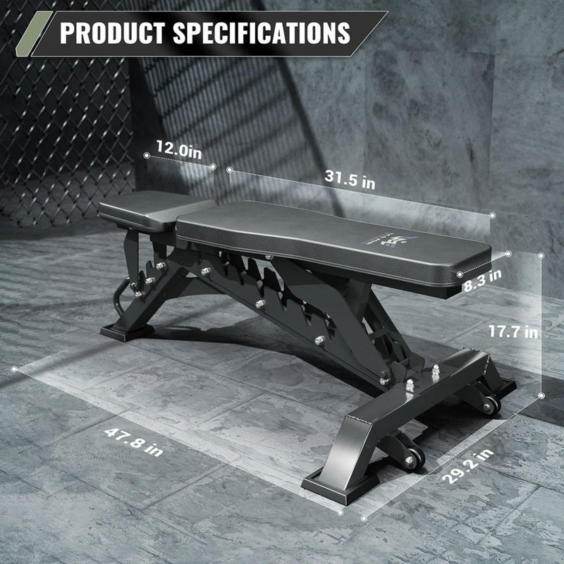 Major Fitness Adjustable Bench 1300Lbs Capacity Weight Bench PLT01