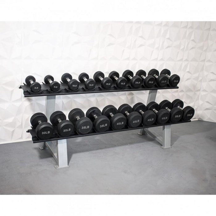 Muscle D Fitness Pro Rubber Dumbbells -  High Quality Knurled Handles