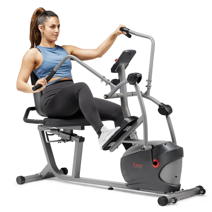 Sunny Health & Fitness Performance Smart Magnetic Recumbent Elliptical Cross Trainer