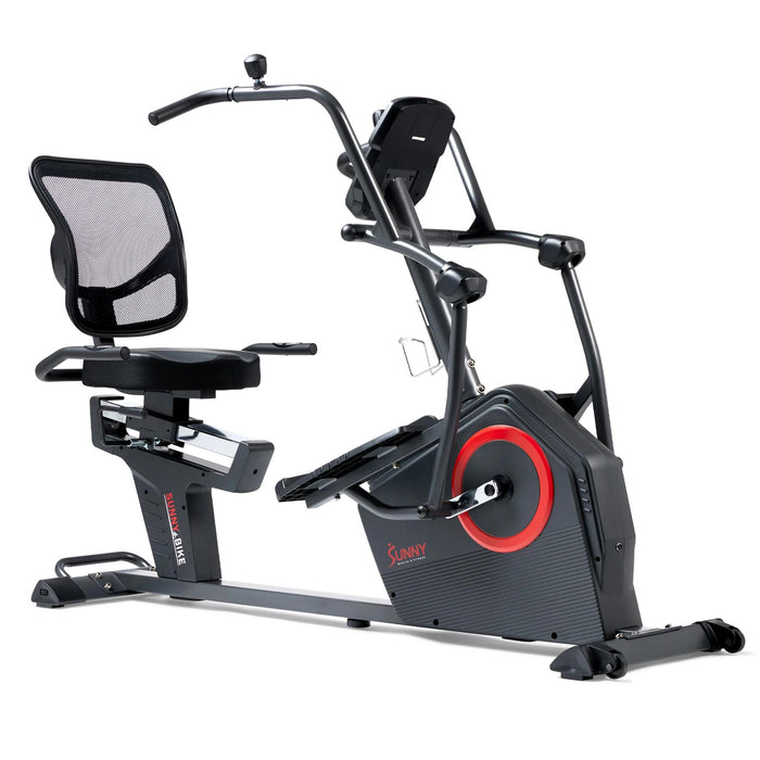 Sunny Health & Fitness Premium Smart Programmable Electro-Magnetic Resistance Recumbent Elliptical Cross Trainer