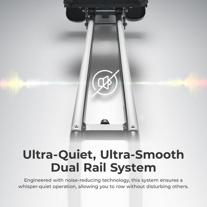Sunny Health & Fitness Premium Smart Ultra Quiet Dual Slide Rail Magnetic Rowing Machine