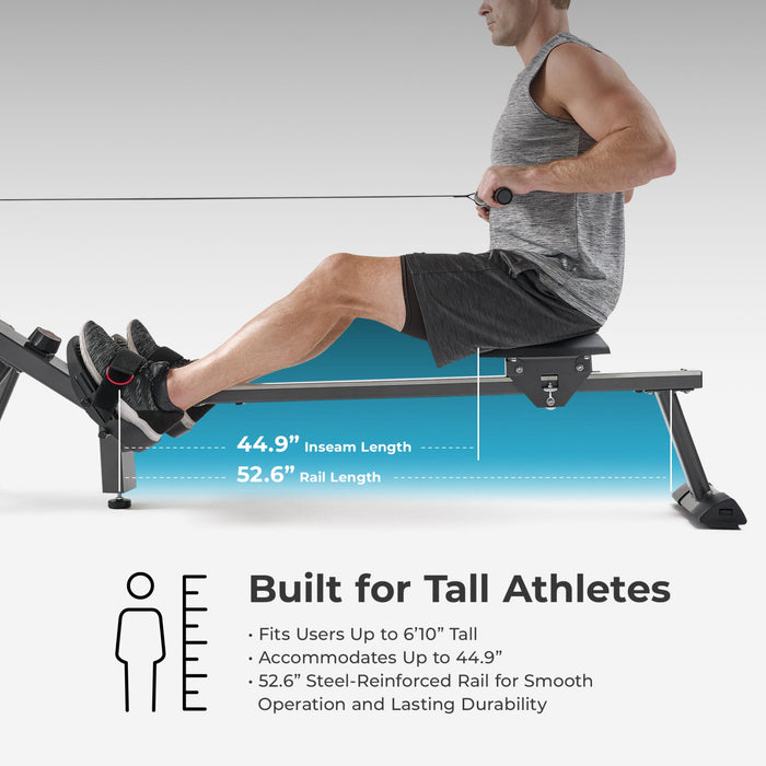Sunny Health & Fitness Premium Premium Smart Magnetic Air Rower