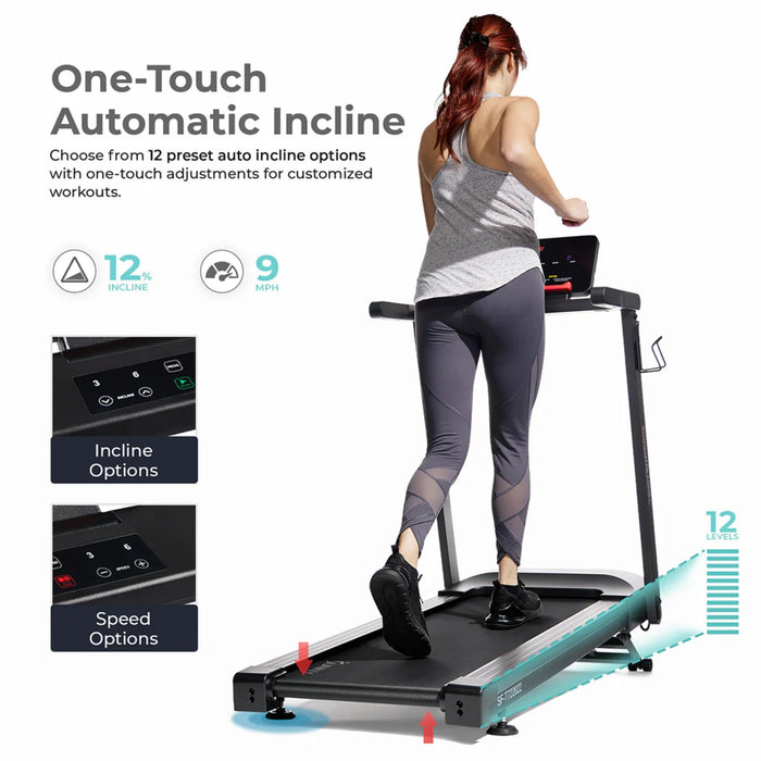 Sunny Health & FitnessSlim Interactive Auto Incline Smart Foldable Treadmill