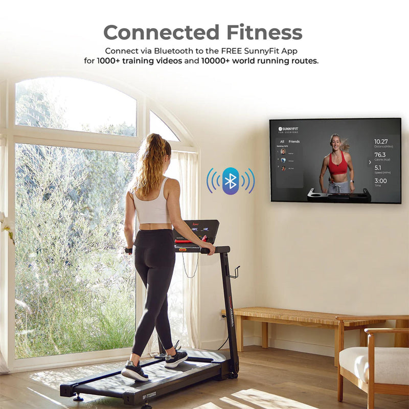 Sunny Health & FitnessSlim Interactive Auto Incline Smart Foldable Treadmill