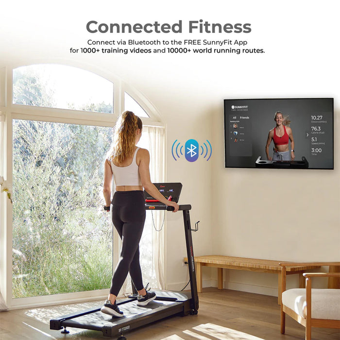 Sunny Health & FitnessSlim Interactive Auto Incline Smart Foldable Treadmill
