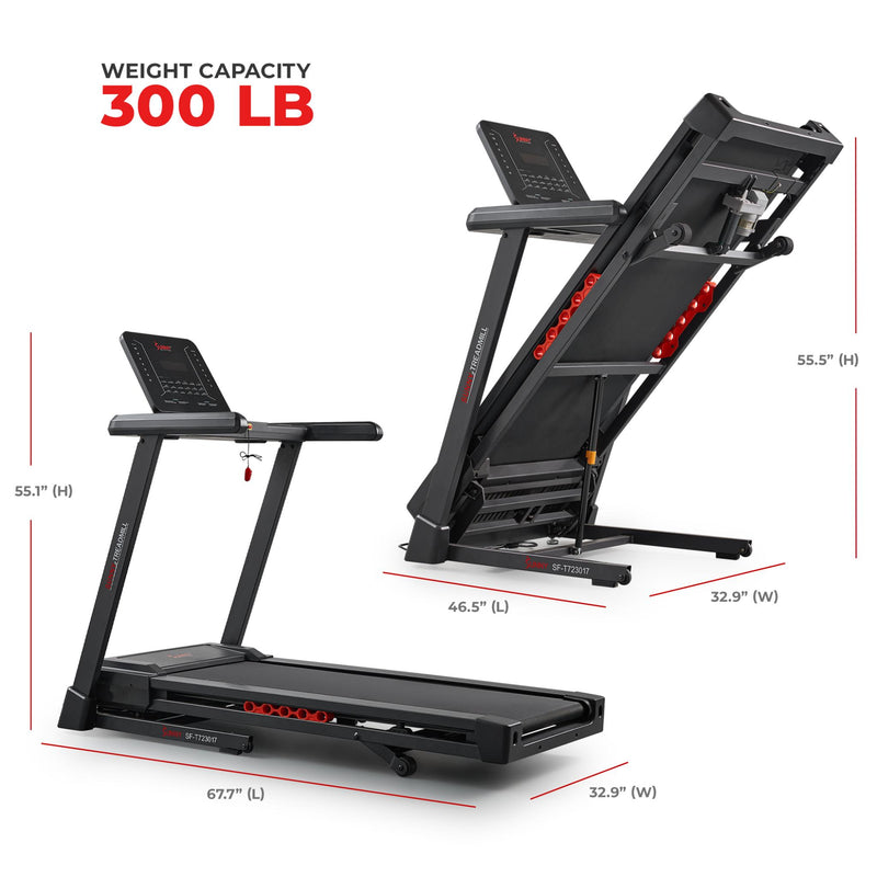 Sunny Health & Fitness Excel Smart Incline/Decline 20” Deck Treadmill