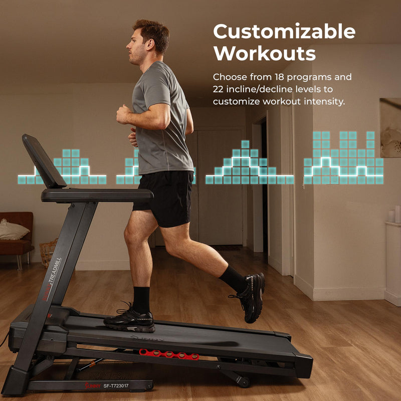 Sunny Health & Fitness Excel Smart Incline/Decline 20” Deck Treadmill