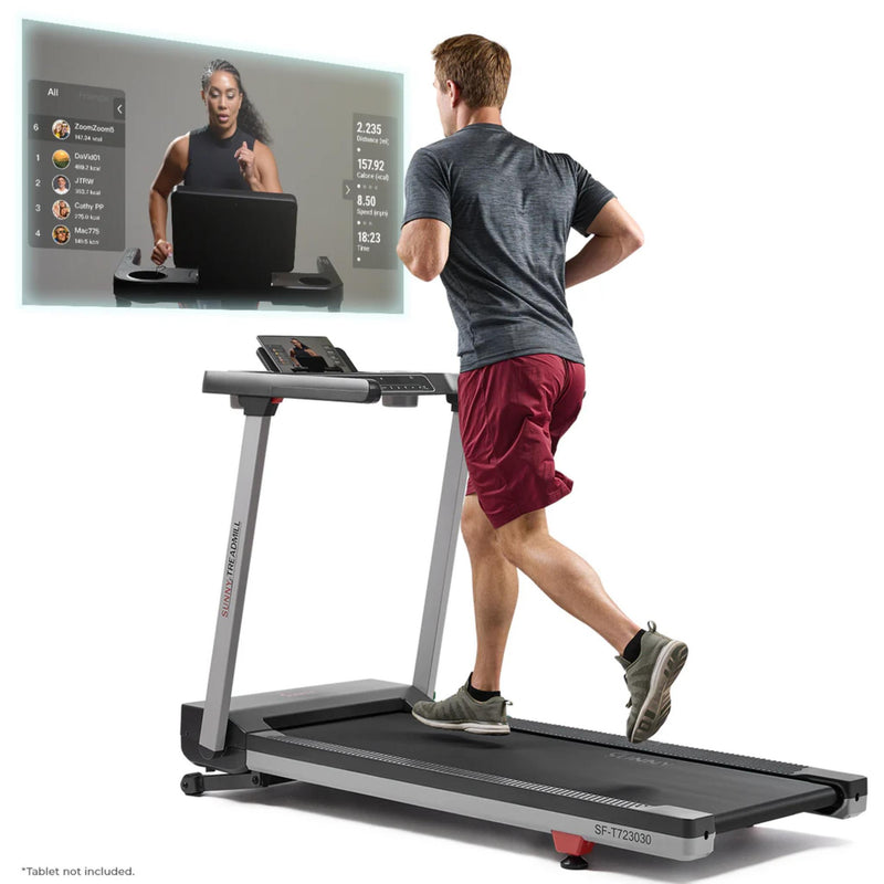 Sunny Health & Fitness Premium Foldable Auto Incline Smart Treadmill