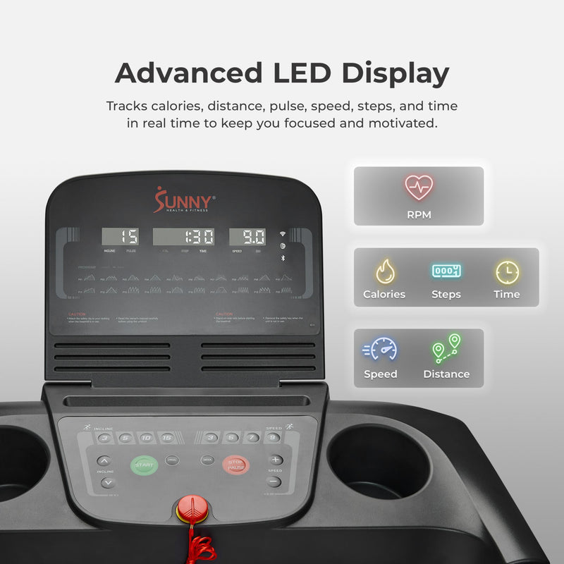 Sunny Health & FitnessActive 400 Smart Auto Incline Wi-Fi Treadmill