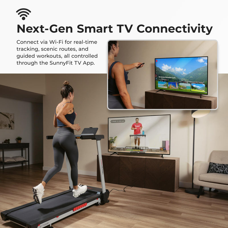 Sunny Health & Fitness Pace 500 Smart Auto Incline Treadmill