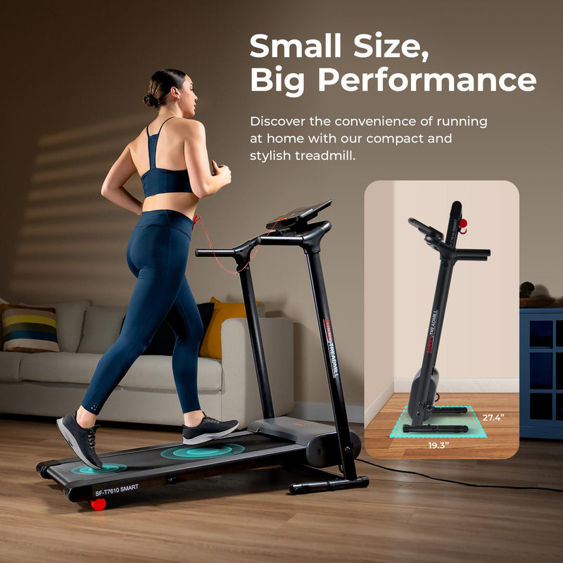 Sunny Health & Fitness Compact Motorized Smart Treadmill