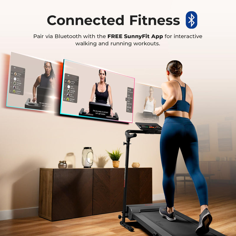 Sunny Health & Fitness Compact Motorized Smart Treadmill
