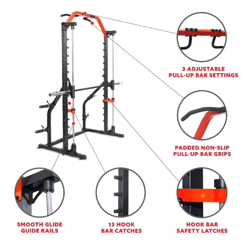 Sunny Health & Fitness Premium Home Use Strength Training Smith Machine