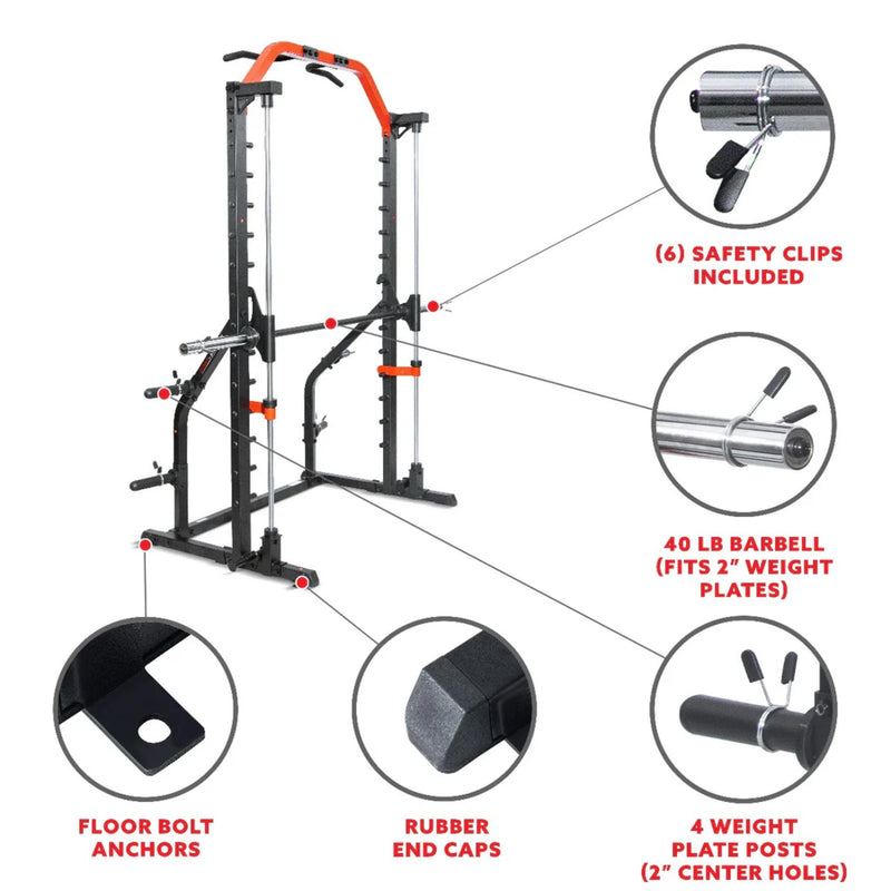 Sunny Health & Fitness Premium Home Use Strength Training Smith Machine